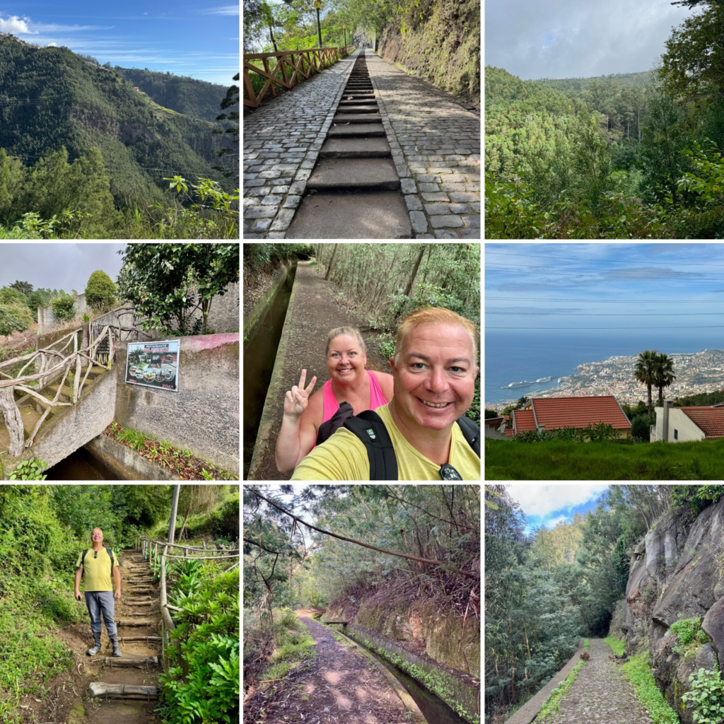a collage of a lavada hiking trail in Funchal, Madeira, Portugal